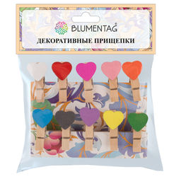 Blumentag WCLH-35 Декоративные прищепки 5 х 10 шт. 3.5 см A01 Сердечки ассорти фото 4