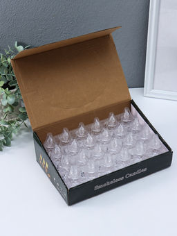 Цена за 4 шт. Светодиодная свеча LED - ночник RISALUX «С подтёками, грани», 3×LR41, прозрачный, 3.5×3.5×7 см