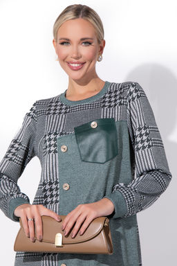 Платье Адель (клетка изумруд) - Эльза фото 2