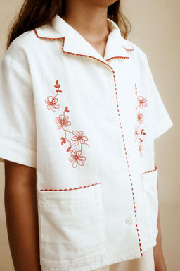 CAMISA BORDADOS CREATED BY CARAMEL LONDON X ZARA / Vainilla  фото 7