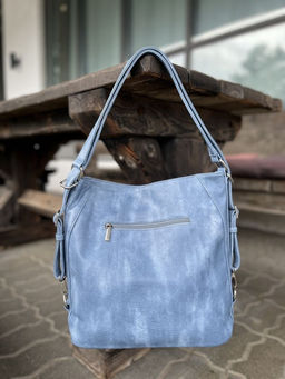 Женская сумка-рюкзак из эко кожи 9902 Голубой - Kenguluna фото 4