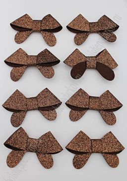 Патч с блестками 7*2,5 см Бантик (10 шт) SF-1872, шоколадный