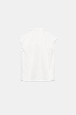 CAMISA MANGA ABULLONADA / Blanco - Zara фото 4