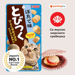 ИНАБА ТОБИЦУКУ Лакомства для кошек 25г - подушечки / Cо вкусом морского гребешка QSC-212