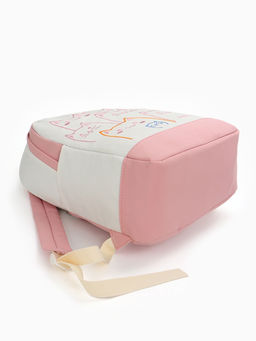 Рюкзак школьный на молнии, с карманами, с рисунком, размер 30?14?43 см, белый/розовый