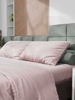 Постельное бельё 1.5-спальное «Этель», тенсель, пудра