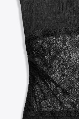 LACE TRIM SHORT DRESS - Zara фото 16