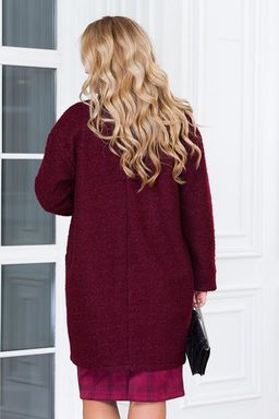 Полупальто Мариса. Цвет: тёмно-бордовый