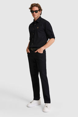 Erkek Keten Kar___ml_ Siyah Uzun Kollu Basic G_mlek - U.s. polo assn фото 4
