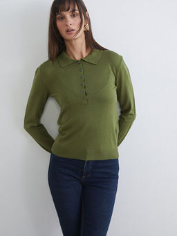 Polo Yaka Kad?n Triko Kazak