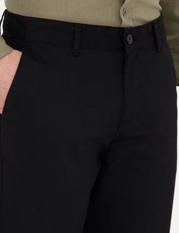 Siyah Regular Fit Basic Kanvas Pantolon