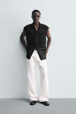 SEMI-SHEER SHIRT WITH POCKETS