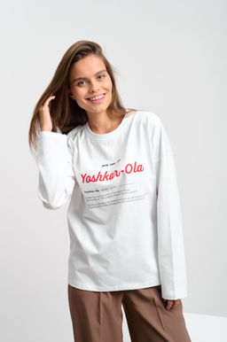 Лонгслив женский белый "Дом там где..."