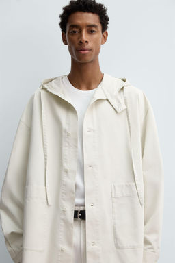 OVERSIZE FIT HOODED OVERSHIRT - Zara фото 5