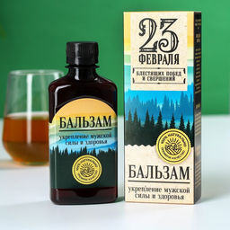 Бальзам 23 февраля: красный корень, зверобой, золотой корень, шиповник, смородина, календула, ромашка, 250 мл.