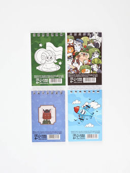 Цена за 8 шт. Блокнот А7, 32 листа в мягкой обложке, на гребне «Ты герой» МИКС