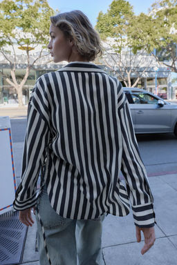 STRIPED SHIRT WITH SIDE LACES - Zara фото 5