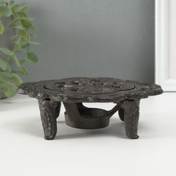 Подставка для подогрева на греющей свече «Лилия», подсвечник на 1 свечу, чугун, 15×12.5×5 см