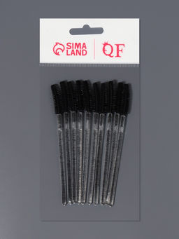 Цена за 4 шт. Щёточки для бровей и ресниц, силиконовые, набор - 10 шт., 10.5 см, чёрная, прозрачная