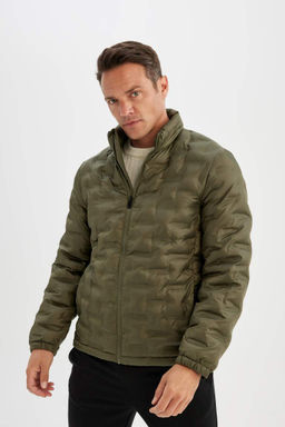 Облегающая куртка-пуховик с водоотталкивающим воротником-стойкой - Defacto фото 4