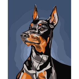 Картина по номерам на холсте с подрамником Доберман 40 50 см - Школа талантов фото 3