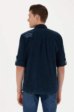 Мужская темно-синяя рубашка с длинным рукавом - U.s. polo assn фото 5