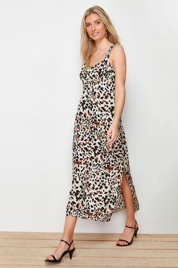 TRENDYOLMILLA K?rm?z? Cicekli Viskon Maxi Dokuma Elbise TWOSS24EL00613  фото 14