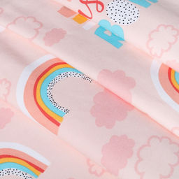 Штора портьерная «Этель» Pink Rainbow, 145×260 см, рогожка