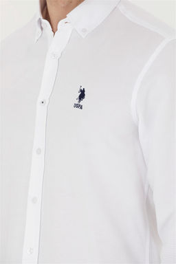 U. S. Polo Assn / Мужская белая базовая рубашка с длинным рукавом - U.s. polo assn фото 14
