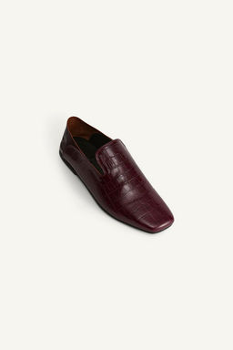 LEATHER LOAFERS WITH EMBOSSING - Zara фото 4