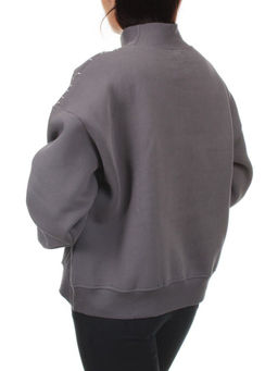 D5623 GRAY Толстовка женская (67,8% хлопок, 27% полиэстер, 5,2% спандекс)