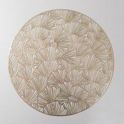 Набор салфеток сервировочных на стол Доляна Веер, d=38 см, 4 шт, цвет золотой  фото 2