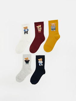 Ay? Teddy Bask?l? Kad?n Soket ?orap 5li