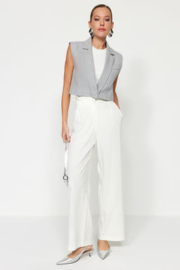 TRENDYOLMILLA Ekru Yuksek Bel Wide Leg Genis Paca Dokuma Pantolon TWOAW24PL00332 фото 2