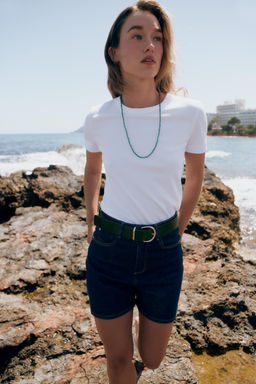 CAMISETA INTERLOCK MANGA CORTA / Blanco - Zara фото 2