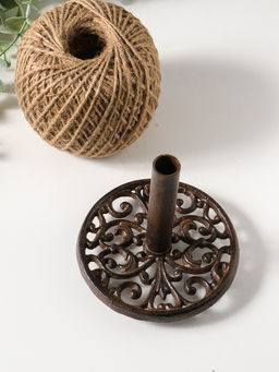 Сувенир катушка для ниток чугун с ножницами "Узоры" 13,2х13,2х23 см