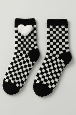 Носки iLikeGift Heart and dots, black, мужские/женские евро размер 37-41