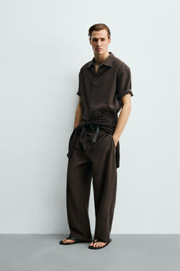 CAMISA FLUIDA RELAXED FIT / Marr?n - Zara фото 4