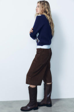 ARGYLE JACQUARD POLO SWEATER - Zara фото 4