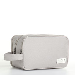 Косметичка дорожная на молнии с ручкой, с 3 отделами, Good trip, серая