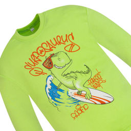 Пижама детская салатовая динозавр на скейте