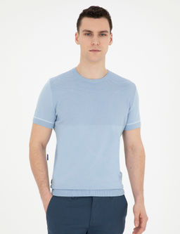 Mavi Slim Fit Bisiklet Yaka Triko Ti__rt