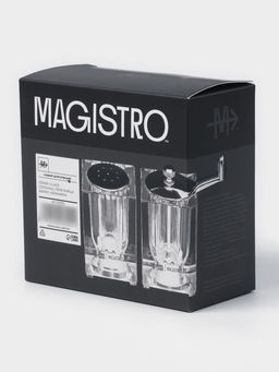 Набор для специй Magistro Glace, 2 предмета: мельница с ручкой, солонка, акрил, прозрачный  фото 14