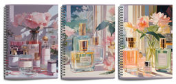 Тетрадь 80 л. А4 клетка, на гребне, LOREX SCENT OF A WOMAN офсет, мелованный картон, soft ...