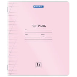 Цена за 5шт. Тетрадь обложка пластик (прозрачный) 12 л., косая линия, BRAUBERG "Smart Cover", АССОРТИ (в спайке), 405024