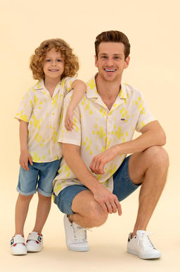 U. S. Polo Assn Мужская рубашка с коротким рукавом цвета экрю - U.s. polo assn фото 2