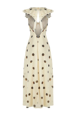 TRENDYOLMILLA Limited Edition Ac?k Sar? S?rt Detayl? Maxi Dokuma Elbise TWOSS25EL00519  фото 4