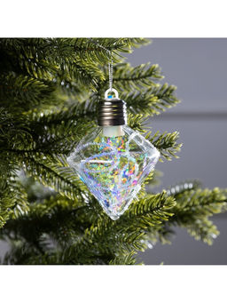 Ёлочный шар Морозный кристалл, 11х7.5 см, 1 LED, от батареек, свечение RGB - Luazon lighting фото 14