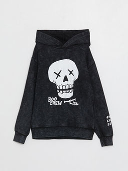 Rahat Kal?p Bask?l? Erkek ?ocuk Hoodie