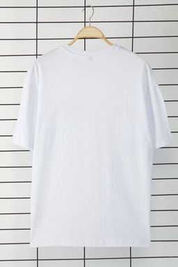 TRENDYOL MAN Beyaz Oversize/Genis Kesim %100 Pamuklu Cepli Nak?sl? T-Shirt TMNSS25TS00120 - Trendyolmilla фото 3